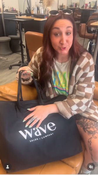 Wave Salon + Company branded stylist tote bag unboxing